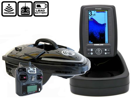 Sight Tackle Falcon Brushless met Toslon TF-500 Fishfinder